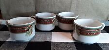 RARE Gibson Everyday Maple Holiday Dinnerware Set of 4 Flat Cups