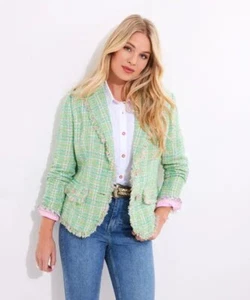 JOE BROWNS Step Into Spring Tweed Jacket Green NEW Vintage Summer - Picture 1 of 7