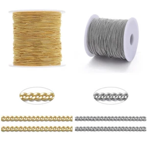 92m/roll Brass Twisted Chains Soldered Curb Chains Multi-Color 1.5x1x0.35mm - Picture 1 of 15