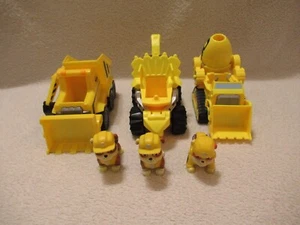 Paw Patrol Schutt Baufahrzeuge & Figuren Zementmischer LKW Planierraupe - Bild 1 von 9