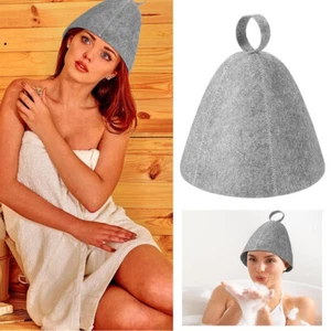 Russian Banya Hat Sauna Felt Bath Hats Grey Vaporarium Cap Protect Hair Headwear - Picture 1 of 14