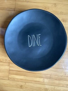 6 RAE DUNN 11” (DINE )Dinner Plates Matte Black W LARGE Letters ORIGINAL INDENT - Picture 1 of 5
