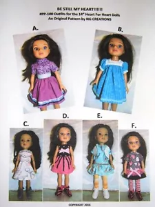 NG Creations Sewing Pattern for Outfits & Boots fit 14" Heart For Heart Dolls - Picture 1 of 8