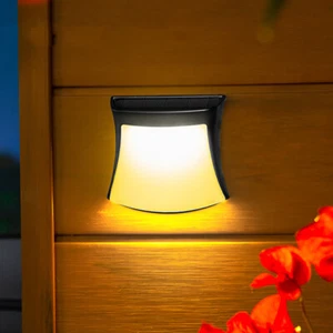 Solar Led Wall Light Dusk To Dawn Outdoor Waterproof Lamp Cool White Fence - Picture 1 of 9