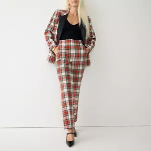 New J.Crew Tall Willa cropped flare pant in Snowy Stewart tartan Sz 0 Tall $188 - Picture 1 of 13