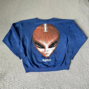 Vintage Big Ball Sports Sweatshirt Boys Size Large Blue Made in USA Alien Youth - Picture 1 of 13