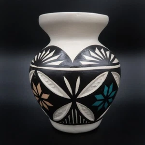 Amerikanische Ureinwohner Keramik Acoma Vase signiert TP Torivio 4,5 Zoll - Bild 1 von 13