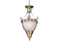 Traditional Satin Chrome Finish With Lilac Beads Ceiling Pendant Light