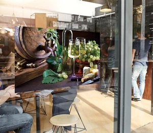 3D Grape Red Wine K3242 Window Stickers Vinyl Wallpaper Wall Murals Kay - Bild 1 von 11