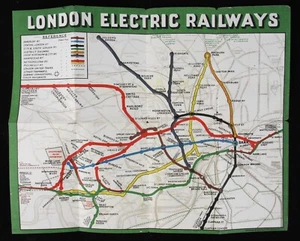 seltene Johnson Riddle & Co "Central London Railway" Taschenklappkarte, um 1909 - Bild 1 von 5