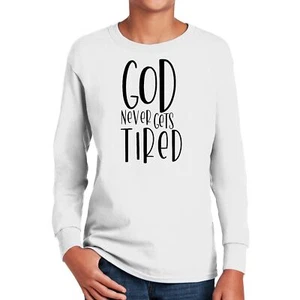 Camiseta gráfica de manga larga juvenil - Dilo alma - Dios nunca se cansa - Imagen 1 de 18