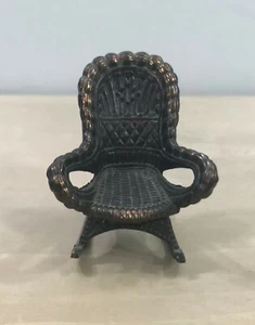 Vintage Durham Industries Metall Miniaturen - Korb Schaukelstuhl - Bild 1 von 3