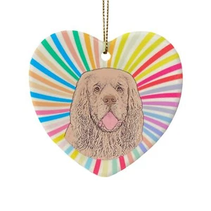 Clumber Spaniel Heart Ornament - Ceramic - Picture 1 of 1