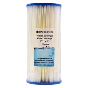 Finerfilters Jumbo 10" Pleated water filter, Washable - High flow rate BB 1-50um - Picture 1 of 7