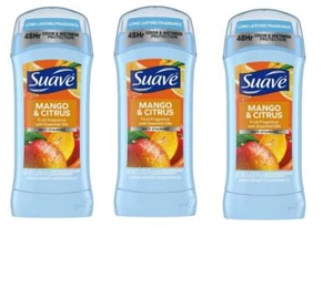 BL Suave Deodorant 2.6oz each 48Hr Mango & Citrus Invisible Solid *Three Pack* - Picture 1 of 1