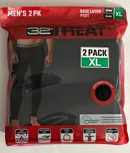 Nib 2 Pack 32 Degrees Heat Men's Base Layer Black Pant Size XL 40-42 ❄ - Picture 1 of 3