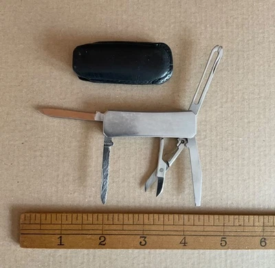 Vtg mini stainless JAPAN POCKET KNIFE multi tool blades snip tweezer screwdriver - Image 1 of 4