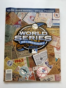 2003 Florida Marlins NYY Yankees Baseball Souvenir Program Magazine World Series - Picture 1 of 2