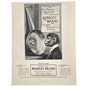 Anuncio impreso vintage de 1900 marca Monkey polaco, Lever Brothers - Imagen 1 de 1