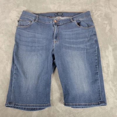Lee Womens Shorts 20W Plus Medium Blue Denim Modern Series Comfy Mid Rise Fit - Image 1 of 4