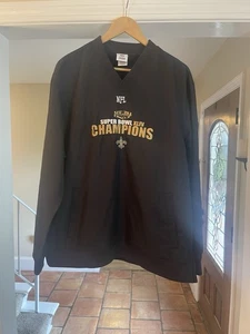 New Orleans Saints Super Bowl XLIV Champions NFL Stitched Pullover Jacket Sz L - Picture 1 of 12