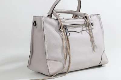 Rebecca Minkoff Regan Satchel Bag Putty Ivory Leather Shoulder Purse $325 MSRP - Image 1 of 4