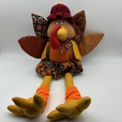 Длинноногая индейка утяжеленный низ декор для Дня благодарения перья полка лоток 19 дюймов - Изображение 1 из 4