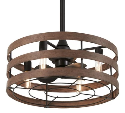 MinkaAire Audrey Audrey 22-1/2"W 14" barrido 3 hojas 4 luces interior - carbón / Foto 1 de 4