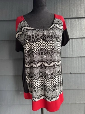 Blusa de manga corta vintage Susie para mujer negra/roja/blanca ¡talla grande! Foto 1 de 4