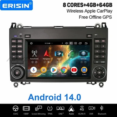 4GB+64GB Android 14 Autoradio GPS Mercedes BENZ A/B-Klasse Sprinter Vito Crafter - Bild 1 von 4