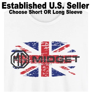 Digirods MG Midget Vintage British UK Union Flag Logo Car T Shirt - Picture 1 of 7