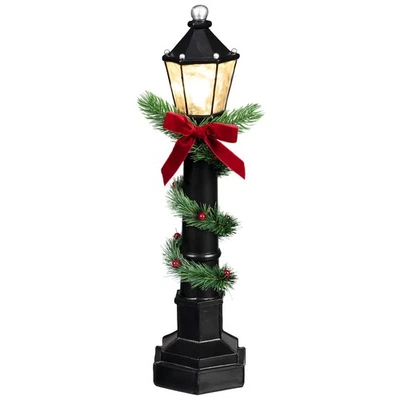 Festive Folklore Light Up Lamp Post With Foliage Xmas Decoration For Home - 46cm - Image 1 of 4