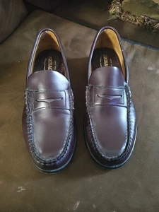 Sebago Classic Penny Loafers Mens 9 E Burgundy Leather Casual Shoes Handsewn - Picture 1 of 10