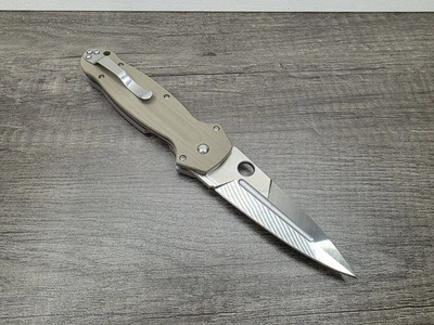 Unmarked 9" Spear Point Folding Knife 8CR13MOV Steel & G10 Fiber Handle - Image 1 of 4