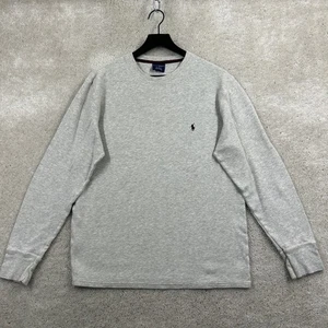 Polo Ralph Lauren T Shirt Herren Größe L Grau Thermo Waffel Langarm Schlaf - Bild 1 von 10