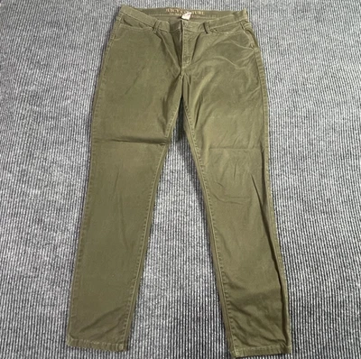 Брюки женские Juicy Couture 14 зеленые плоские спереди узкие хлопковая смесь 32x29 Y2K - Изображение 1 из 4