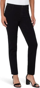 Pantalones de mezclilla Liverpool Gia planeadores ajustados tiro alto en enjuague negro talla 16 - Imagen 1 de 13