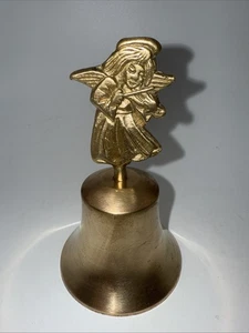 "Campana de cena de latón tocando violín ángel de Navidad alado de colección 4,5"" H" - Imagen 1 de 7
