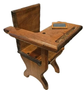 Oso de peluche de escritorio escolar muñeca de madera de colección 9" Wx13" H - Imagen 1 de 5