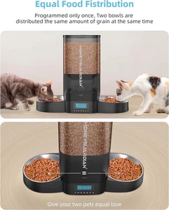 5 L Automatic Cat Feeder with Stainless Steel Bowl and Desiccant Bag for Cats - Picture 1 of 12