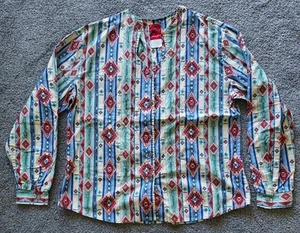 Womens Vintage Roper Aztec Tribal Turquoise Western Shirt Size Xlarge - Picture 1 of 14