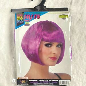 Sassy Bob Cosplay Purple Bob Wig Adult Synthetic Halloween Costume Neon