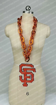 New MLB SAN FRANCISCO GIANTS ORANGE Jumbo Big Fan Chain Necklace Foam MI USA - Image 1 of 3