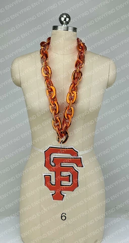 New MLB SAN FRANCISCO GIANTS ORANGE Jumbo Big Fan Chain Necklace Foam MI USA Cover