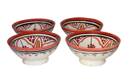 Conjunto de 4 tigelas de molho marroquinas feitas à mão para servir pequenas especiarias manteiga - Imagem 1 de 4