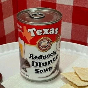 2 Funny Gag GIFT Texas Redneck Soup Can Labels Joke Lonestar Beer Mancave Dad - Picture 1 of 3