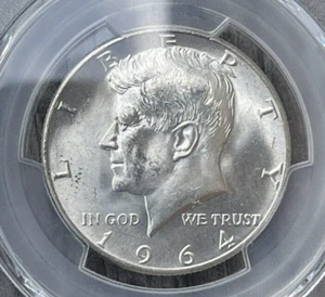 1964 PCGS MS 64 Kennedy Silver Half Dollar, United States of America 50C Coin - Picture 1 of 13
