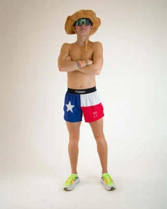 Pantalones cortos para hombre Texas 4" medio dividido (rojo, blanco y azul) - Imagen 1 de 11