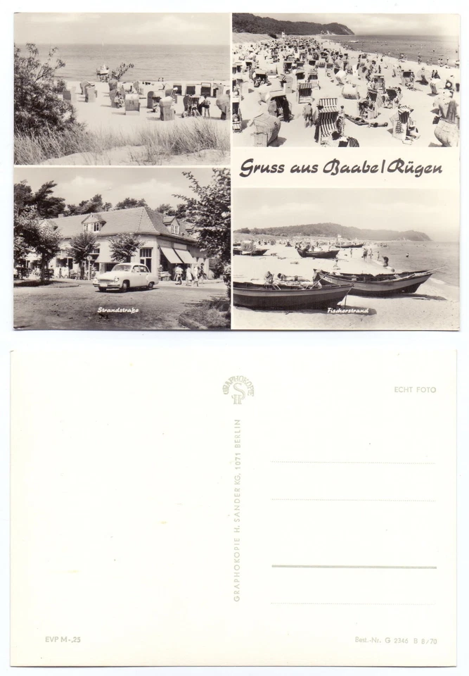 104469 - Gruß aus Baabe/Rügen - Echtfoto - alte Ansichtskarte - Bild 1 von 1