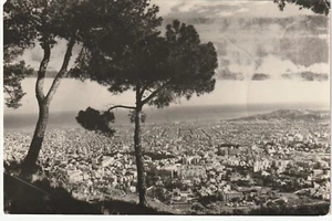 SPAGNA, CARTOLINA, BARCELLONA, VISTA PANORAMICA DAL TIBIDABO, USATA, SPEDITA IN ISRA - Foto 1 di 2